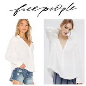 Free People Changing Horizons Button Up In Ivory Size M